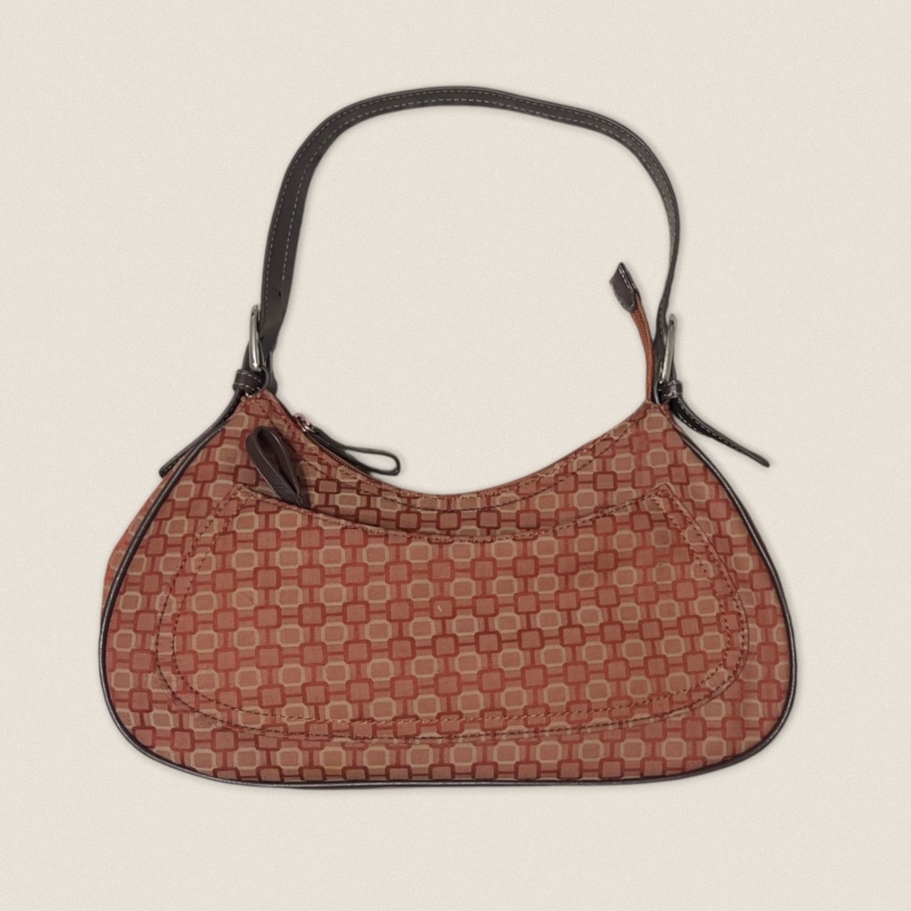 Y2K Nine West Pink Brown Silver Small Shoulder‎ Bag Baguette Purse